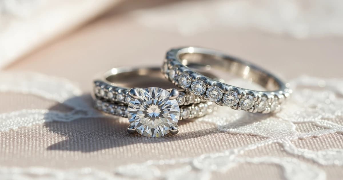 Anillo de compromiso con diamante solitario sobre terciopelo azul marino