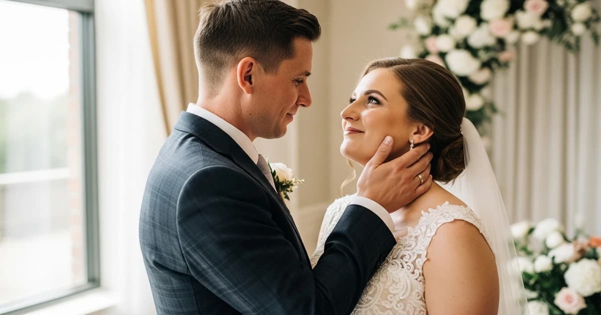 Pareja revisando la lista de invitados de boda para decidir a quién desinvitar