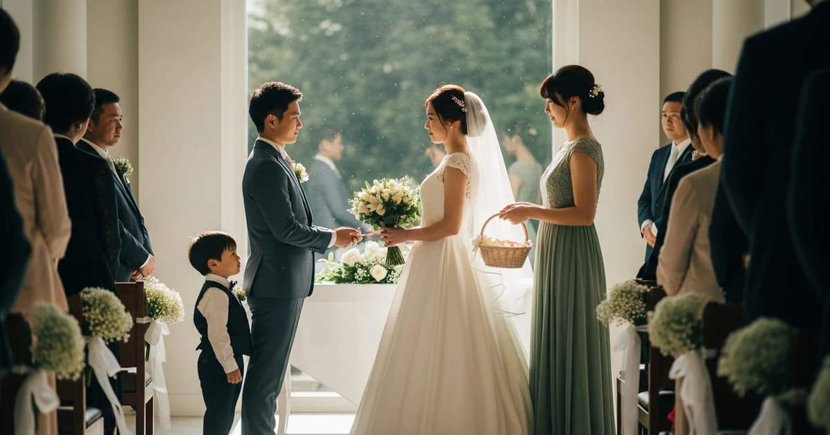 Testigos de boda firmando el acta nupcial junto a los novios en ceremonia civil